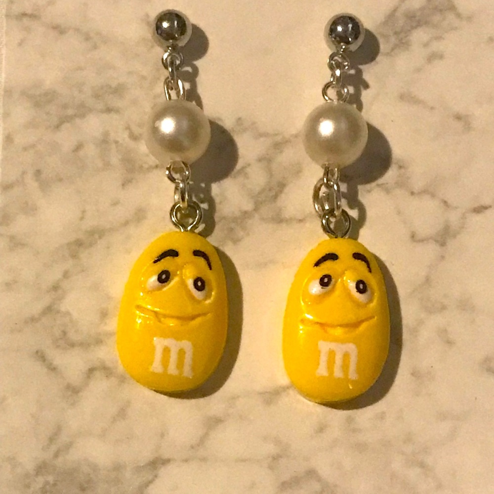 Yellow M&M Stud Earrings